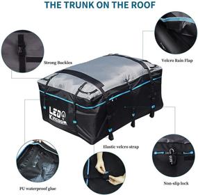 img 4 attached to 🚚 LEDKINGDOMUS Waterproof Rooftop Cargo Bag for Trucks and Pickups - 19cft, 600D with PVC Coating - Fits All Cars with or without Racks - Includes 6 Bungee Hooks, 6 Door Hooks, Anti-Slip Mat, and Lock