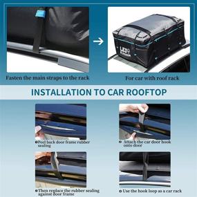 img 1 attached to 🚚 LEDKINGDOMUS Waterproof Rooftop Cargo Bag for Trucks and Pickups - 19cft, 600D with PVC Coating - Fits All Cars with or without Racks - Includes 6 Bungee Hooks, 6 Door Hooks, Anti-Slip Mat, and Lock