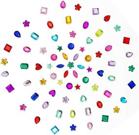 img 2 attached to 💎 YIQIHAI 360pcs Craft Gems Acrylic Flatback Rhinestones for Arts and Crafts, 9 Shapes, 10-15mm with Tweezers and Storage Box - Jewels & Gemstones