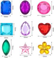 💎 yiqihai 360pcs craft gems acrylic flatback rhinestones for arts and crafts, 9 shapes, 10-15mm with tweezers and storage box - jewels & gemstones logo