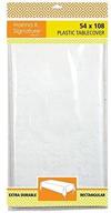 🌺 hannah k. signature collection plastic rectangular table cover, 54"x108" - white lace, single piece logo