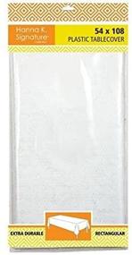 img 4 attached to 🌺 Hannah K. Signature Collection Plastic Rectangular Table Cover, 54"x108" - White Lace, Single Piece