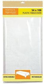 img 2 attached to 🌺 Hannah K. Signature Collection Plastic Rectangular Table Cover, 54"x108" - White Lace, Single Piece