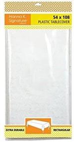 img 3 attached to 🌺 Hannah K. Signature Collection Plastic Rectangular Table Cover, 54"x108" - White Lace, Single Piece