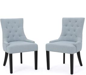 img 4 attached to 🪑 Christopher Knight Home Hayden Fabric Dining Chairs, Set of 2, Light Sky