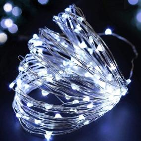 img 4 attached to 🎄 Bright Zeal 33' Ft Cool White Fairy Lights Plug in String Lights Outdoor - Waterproof LED Christmas String Lights for Christmas Trees (100 LEDs, 6hr Timer, AC Adapter)