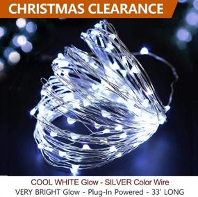 img 3 attached to 🎄 Bright Zeal 33' Ft Cool White Fairy Lights Plug in String Lights Outdoor - Waterproof LED Christmas String Lights for Christmas Trees (100 LEDs, 6hr Timer, AC Adapter)