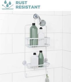 img 3 attached to 🚿 Zenna Home Showerhead Caddy with 2 White Baskets