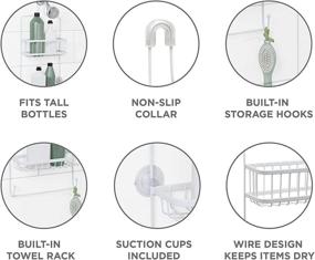 img 1 attached to 🚿 Zenna Home Showerhead Caddy with 2 White Baskets