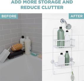 img 2 attached to 🚿 Zenna Home Showerhead Caddy with 2 White Baskets