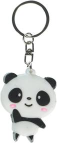 img 1 attached to 🐼 Charming Silicone Panda Cartoon Keychain Pendant: A Playful Accessory for Your Keys