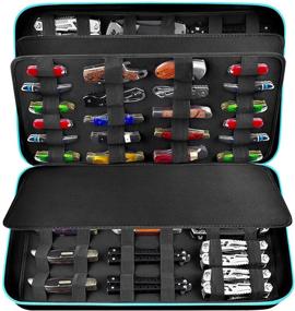 img 4 attached to 🔪 Презентационный футляр для ножей "Ultimate Knife Display Case": организуйте и защитите свыше 64 карманных ножей с помощью держателя складного ножа, организатора для бабочковых ножей и сумки-переноски для коллекции ножей для выживания, тактического использования на открытом воздухе и мини-ножей EDC (только коробка)".