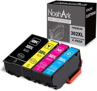 🖋️ noahark 4 packs 302xl remanufactured ink cartridges for epson expression premium xp-6000 xp-6100 printer (1 black, 1 cyan, 1 magenta, 1 yellow) logo