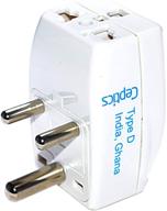 🌍 ceptics type d travel adapter plug with 3 outlets for india and africa: an ideal solution for international travel logo