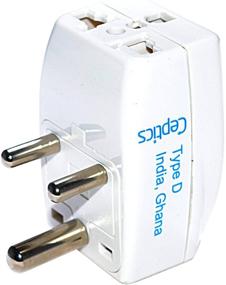 img 2 attached to 🌍 Ceptics Type D Travel Adapter Plug with 3 Outlets for India and Africa: An Ideal Solution for International Travel