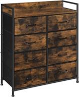 🗄️ songmics 8-drawer dresser and closet storage chest with fabric drawers, metal frame and handles - rustic brown/black ults124b01 логотип