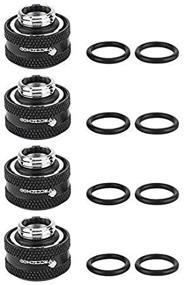 img 1 attached to 💧 Black 4 Pcs/8 Pcs OD 16mm Water Cooling Compression Fitting w/ Sealing Rings for Rigid Acrylic Tube - Computer Water Cooling System - Fosa