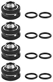 img 3 attached to 💧 Black 4 Pcs/8 Pcs OD 16mm Water Cooling Compression Fitting w/ Sealing Rings for Rigid Acrylic Tube - Computer Water Cooling System - Fosa