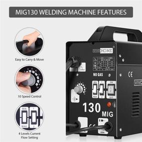 img 2 attached to 🔥 VIVOHOME MIG Welder 130 Flux Core Wire: Portable, Automatic Feed Welding Machine – No Gas, DIY Home Welder with Free Mask, 110V, Black