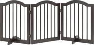 unipaws freestanding pet gate: foldable dog gate for stairs, decorative indoor pet barrier - espresso логотип