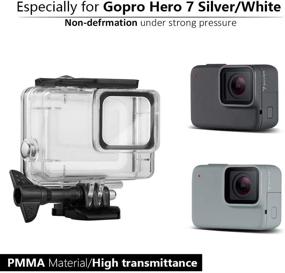 img 3 attached to Premium Waterproof Housing Shell for GoPro HERO7 White/Silver - Diving Protective Case 45m 📷 with Anti Fog and Bracket Accessories - Ideal for GoPro Hero 7 White/Silver Action Camera