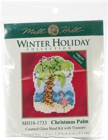 img 1 attached to 🎄 Sparkling Mill Hill Christmas Palm Beaded Cross Stitch Ornament Kit 2017 Winter Holiday MH181733