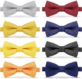 img 4 attached to 🎀 Adjustable Polka Dot Bowtie for Infants and Toddlers - 8 Piece Set