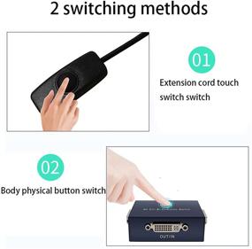 img 1 attached to DVI KVM Switch Dual Monitor: 4K 30Hz Bi-Directional Splitter Selector Box for PC Laptop Monitor LCD HDTV