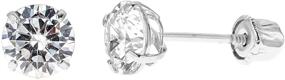 img 4 attached to Zirconia Solitaire Earrings White Gold Millimeters