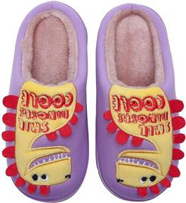 img 3 attached to 🦖 Dinosaur Cartoon Memory Foam Slippers for Boys, Ideal for Outdoor Use