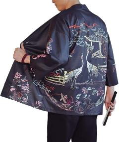 img 3 attached to 👘 Lightweight Cardigan Japanese Bathrobe for Men by PRIJOUHE