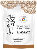 🌱 reset360 plant based protein powered all in one meal replacement shake - gluten free, soy free, dairy free, low carb, low sugar shakes for weight loss - 20 servings, 33.3oz - chocolate - 1 pack logo