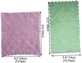 img 3 attached to Himeeu 15 Pack Kitchen Cloth Dish Towels: Super Absorbent Microfiber Cleaning Cloths for Dishes