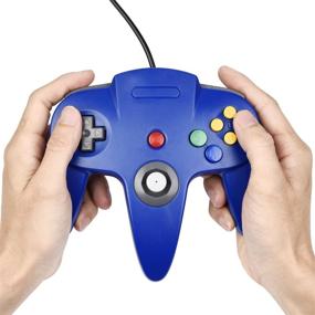 img 2 attached to 🎮 2-Pack N64 Controller, iNNEXT Classic Wired N64 Gamepad Joystick for Ultra 64 Video Game Console N64 System, Blue - Improved SEO