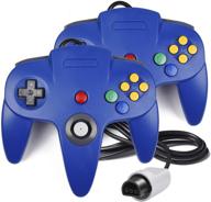 🎮 2 шт. геймпада n64, классические проводные контроллеры innext для видеоигровой приставки ultra 64, система n64, синие - улучшенный seo логотип
