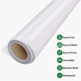 img 1 attached to 👕 HTVRONT White Iron on Vinyl Roll - Premium 12&#34; x 25ft Heat Transfer Vinyl for Clothing, Heavy Duty White HTV Vinyl - Easy Cutting &amp; Weeding