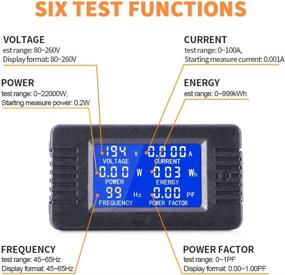 img 3 attached to 🔌 MNJ Motor LCD Display Digital Multifunction Meter, Voltage Amperage Power Energy Frequency Power Factor Multimeter Ammeter Voltmeter - AC Current 80-260V, 100A with Split Core Current Transformer