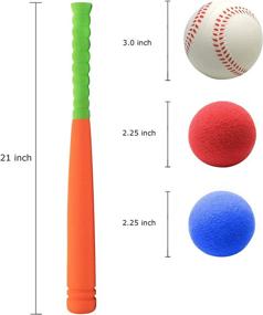 img 2 attached to 🌈 CeleMoon 21-Inch Kids Soft Foam Baseball Bat Toy with Multi-Colored Balls & Portable Carrying Bag - Ideal for 3+ Year Olds