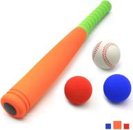 🌈 celemoon 21-inch kids soft foam baseball bat toy with multi-colored balls & portable carrying bag - ideal for 3+ year olds logo