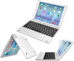 img 3 attached to 🔤 Arteck Ultra-Thin Bluetooth Keyboard & Folio Case for iPad 9.7 inch (iPad 6 & iPad 5), 130° Swivel Rotating