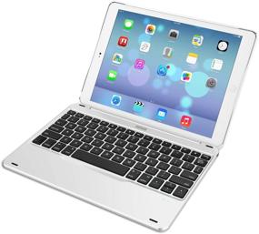 img 4 attached to 🔤 Arteck Ultra-Thin Bluetooth Keyboard & Folio Case for iPad 9.7 inch (iPad 6 & iPad 5), 130° Swivel Rotating