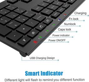 img 2 attached to 💻 Compact Full Size Wireless Keyboard Mouse Combo, cimetech KF001 Black Set - Enhanced SEO