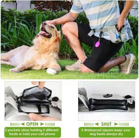 img 2 attached to 🐾 2в1 карман для лакомств при обучении с собакой с встроенным держателем для бутылки с водой и диспенсером для пакетов с кормом для наградного прогулок, походов и переноски снеков, корма и игрушек