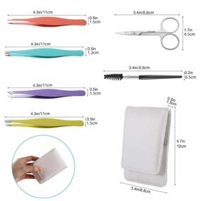 img 3 attached to Eyebrow Tweezers Professional Set: 6 PCS Stainless Steel Kit for Women/Men – Precise Eyebrow Trimming Scissors (Multicolor)