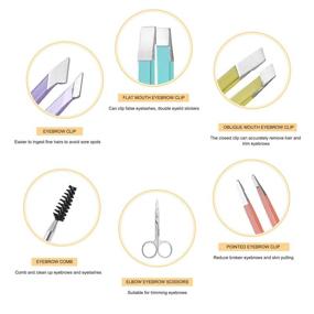 img 2 attached to Eyebrow Tweezers Professional Set: 6 PCS Stainless Steel Kit for Women/Men – Precise Eyebrow Trimming Scissors (Multicolor)