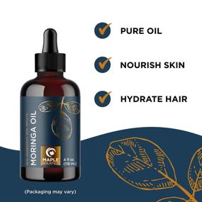 img 1 attached to Moringa Oleifera Oil: Ultimate Hair, Skin, and Nails Treatment - Fast-absorbing Hair Oil for Enhanced Hydration, Anti-Aging Face Serum, and Nourishing Body Moisturizer for Dry Skin - Powerful Hydrating Serum for Hair