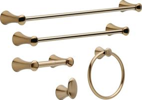 img 1 attached to Champagne Bronze Delta Lahara Towel Ring 73846-CZ - Bathroom Accessories