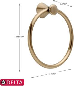 img 3 attached to Champagne Bronze Delta Lahara Towel Ring 73846-CZ - Bathroom Accessories