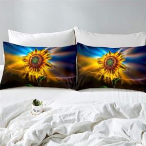 img 3 attached to 🌻 Sunflower Comforter Cover Set Queen Floral Print Bedding - Modern Style for Girls, Boys, and Teens - 3-Piece Soft Youth Pattern Decor - Adult Loves The Life - Zipper Ties Included