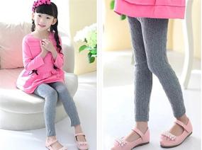 img 2 attached to Stylish and Cozy Cotton Stretch Cable Knit Leggings for Girls - BOGIWELL Autumn Winter Collection